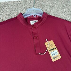 Mantra Catalyst Polo Shirt Mens Large Orchid Contrast Red Mantra Collar UPF 50+